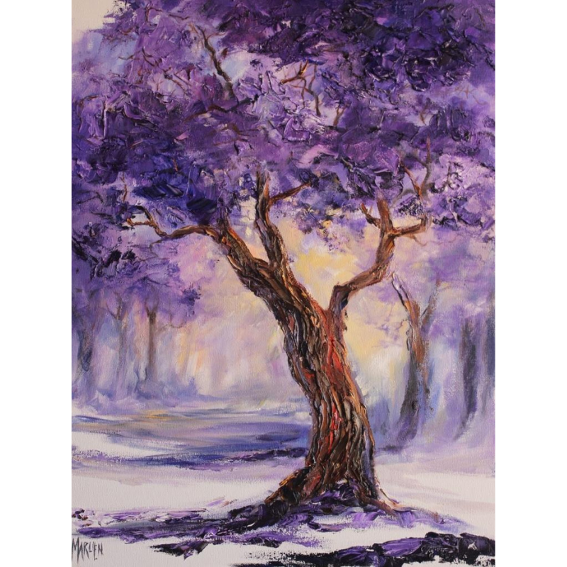 Jacaranda Tree oil painting