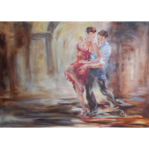 Tango Ballroom Dancing Oil Painting