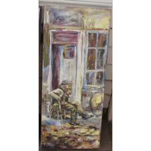 Man in front of shop